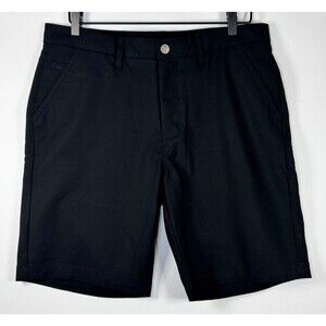 Woodies Custom Black Stretch Chino Shorts Mens W35 Preppy Casual Zip Pocket